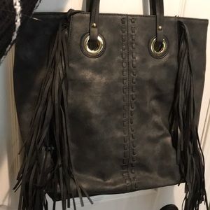 Grey Purse with Fringe